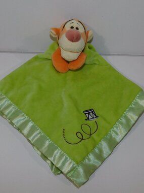 Disney Winnie the Pooh Tigger Tiger Green Drum Security blanket baby Lovey nunu